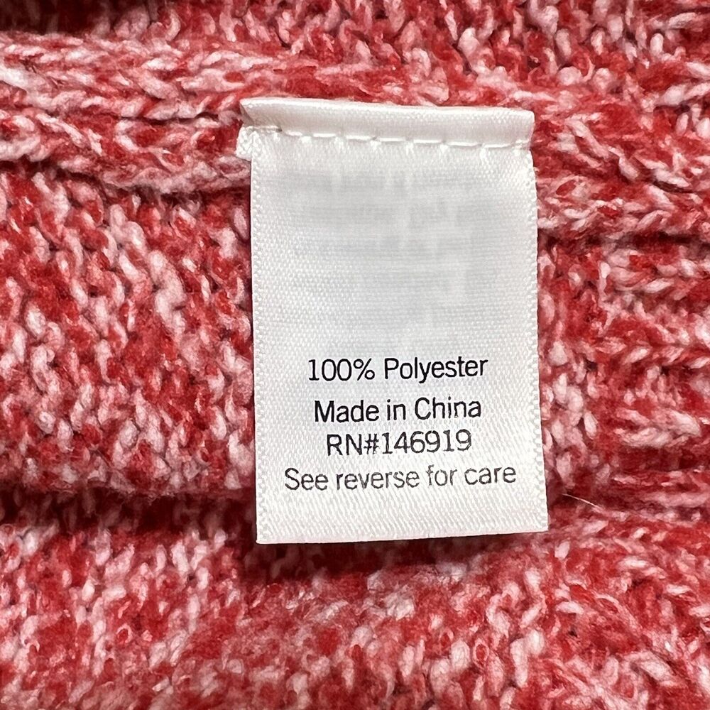 Nine West Women's Small Marled Red Turtle Neck Sweater Knit Pullover Top - Picture 6 of 12